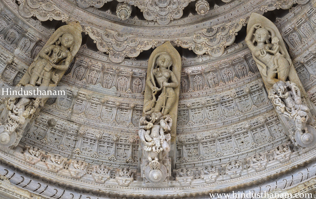 Sculptures Inside Chaumukha Jain Temple Ranakpur