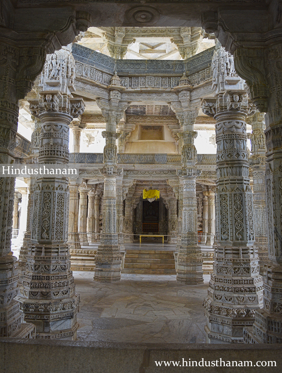 Inside Chaumukha Jain Temple Ranakpur