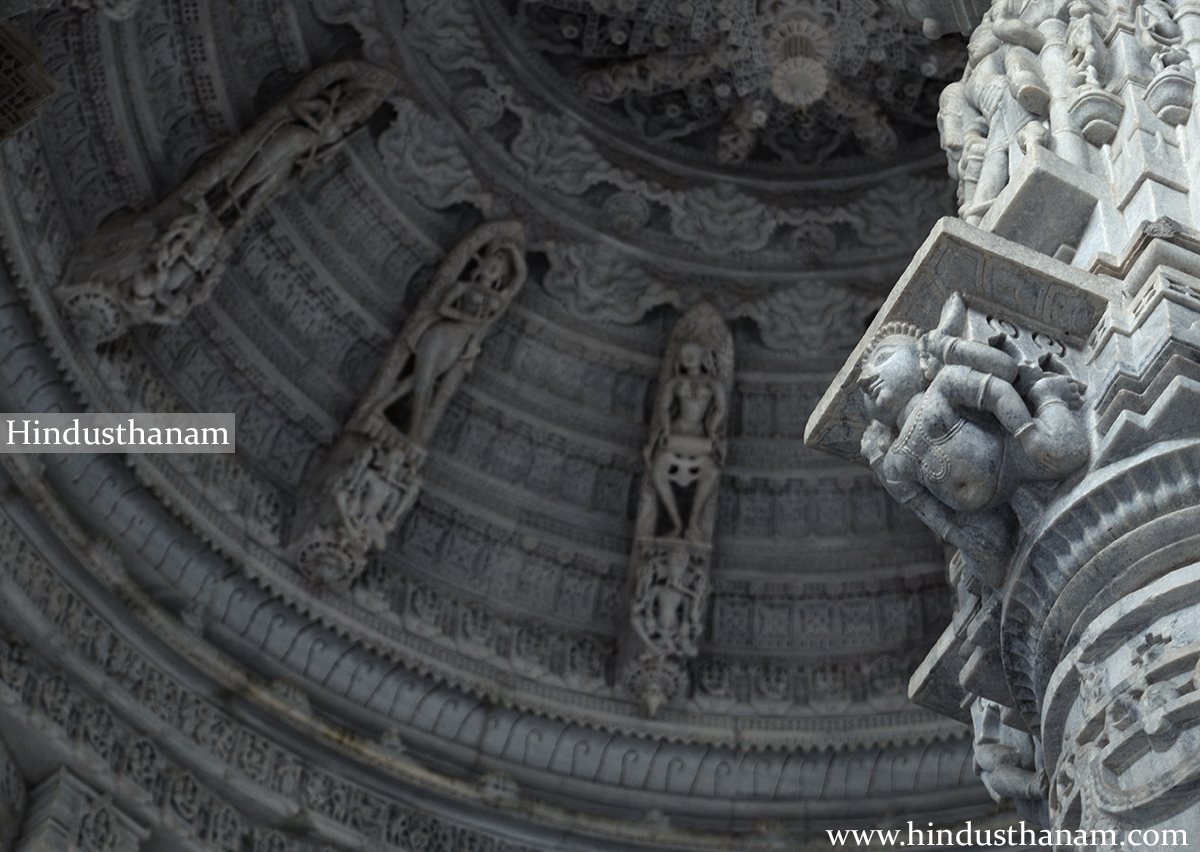 Sculptures Inside Chaumukha Jain Temple Ranakpur