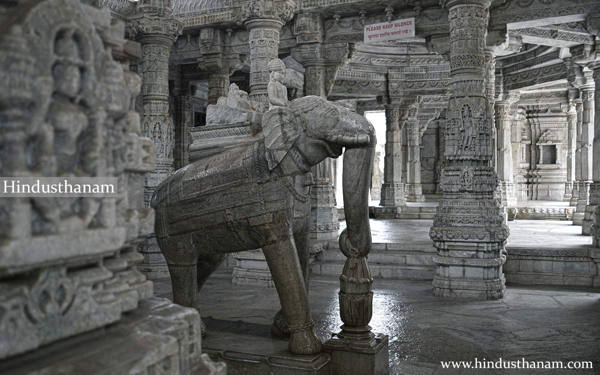 Sculptures Inside Chaumukha Jain Temple Ranakpur