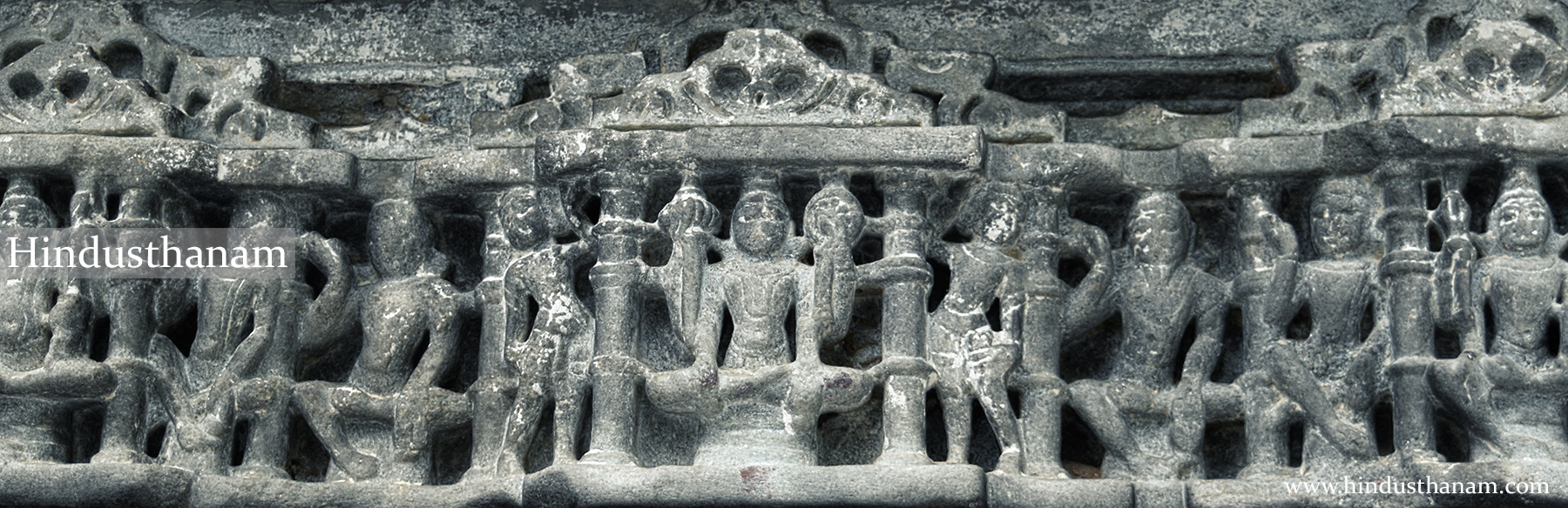 Sculpture on the gate of ancient temple of Lord Hanuman near entrance of Ranakpur